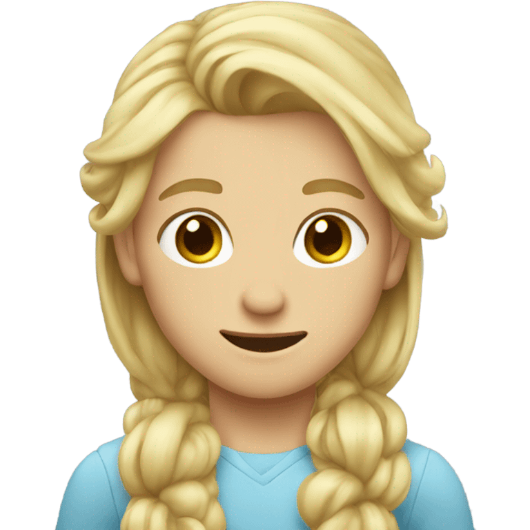 blonde boy with long hair with ponytail emoji