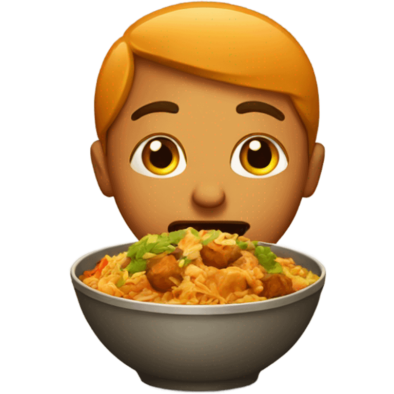 Eating a big bowl of Indian food emoji