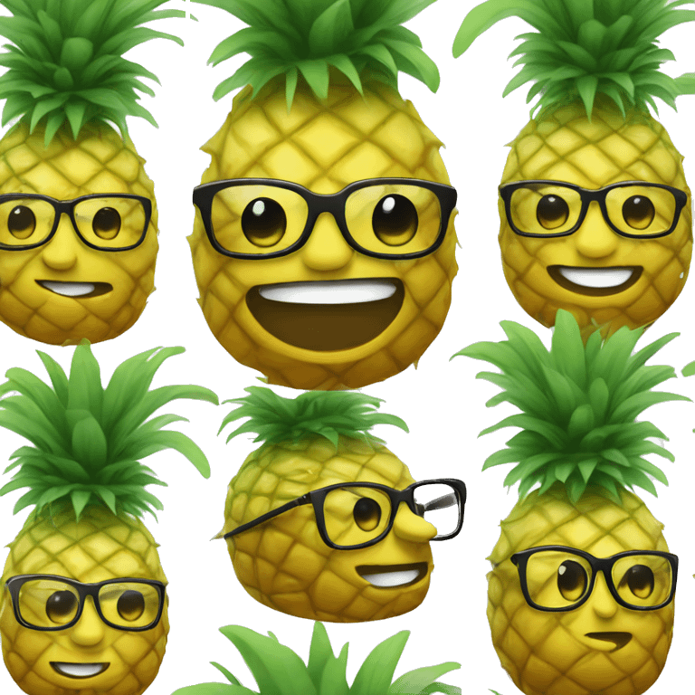 Pineapple have a glasses emoji