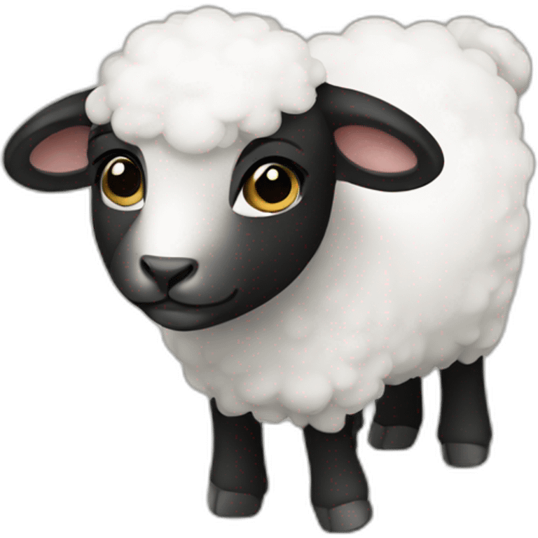 a black lamb with white face emoji