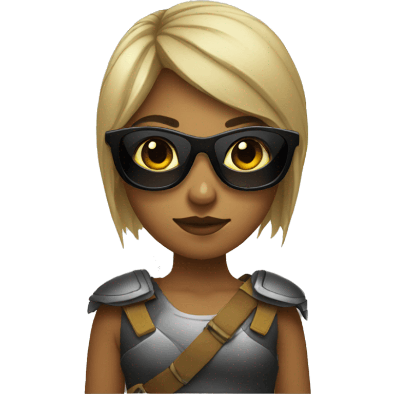 Girl warrior with dark sunglasses emoji