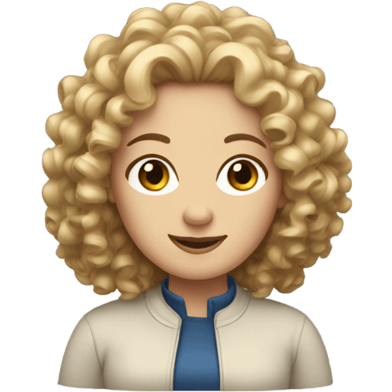 Curly hair white women emoji