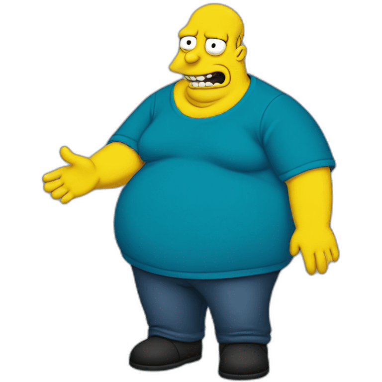 Fat Mr burns blue tshirt hands emoji