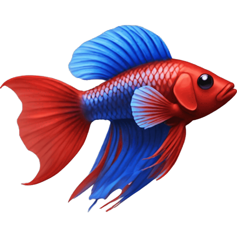 Blue and red fighting fish emoji