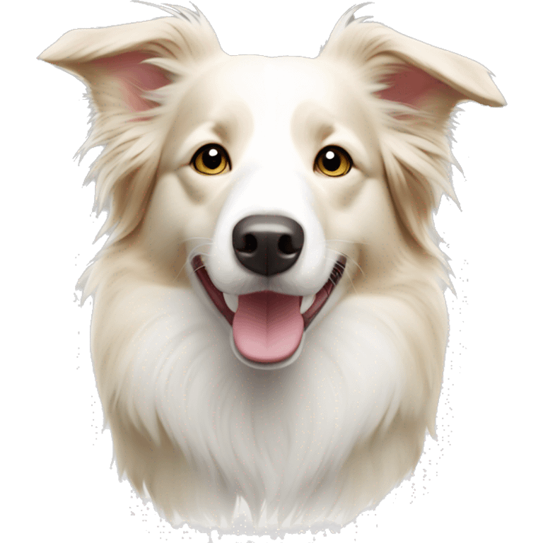 white blond border collie australian emoji