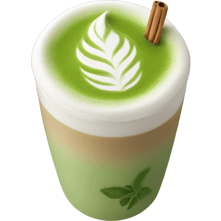 Matcha Latte with lavender flavour emoji