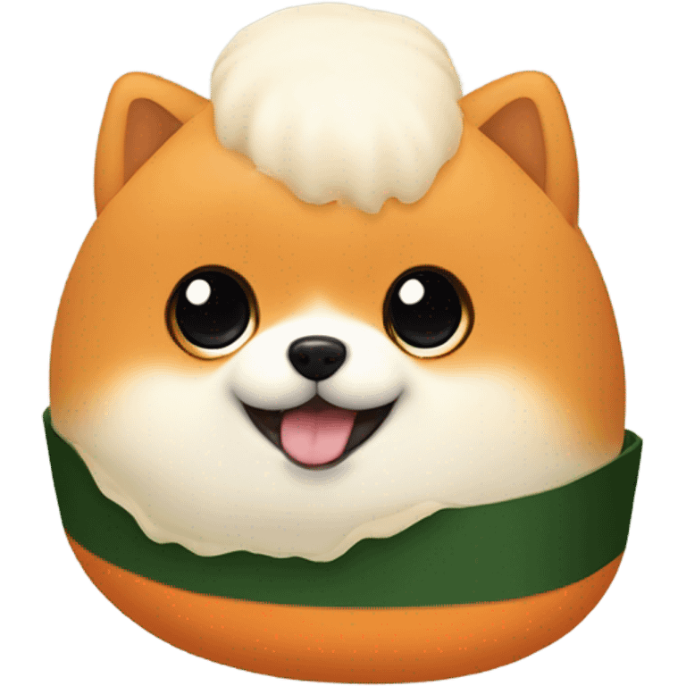 Pomeranian sushi roll emoji