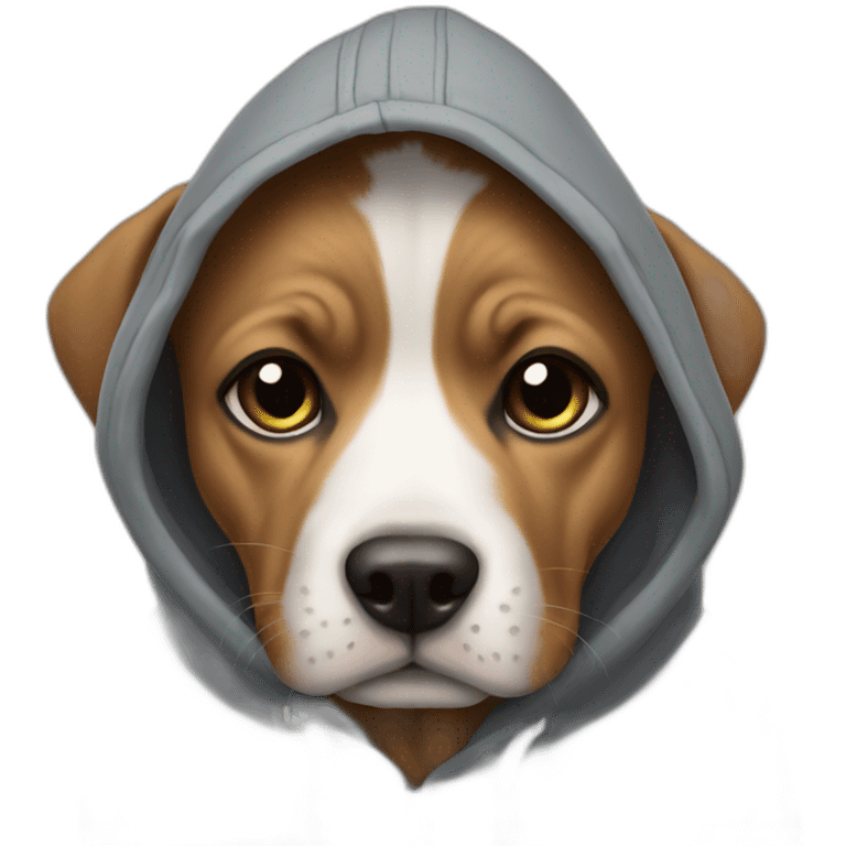 Dog wearing a hoodie emoji