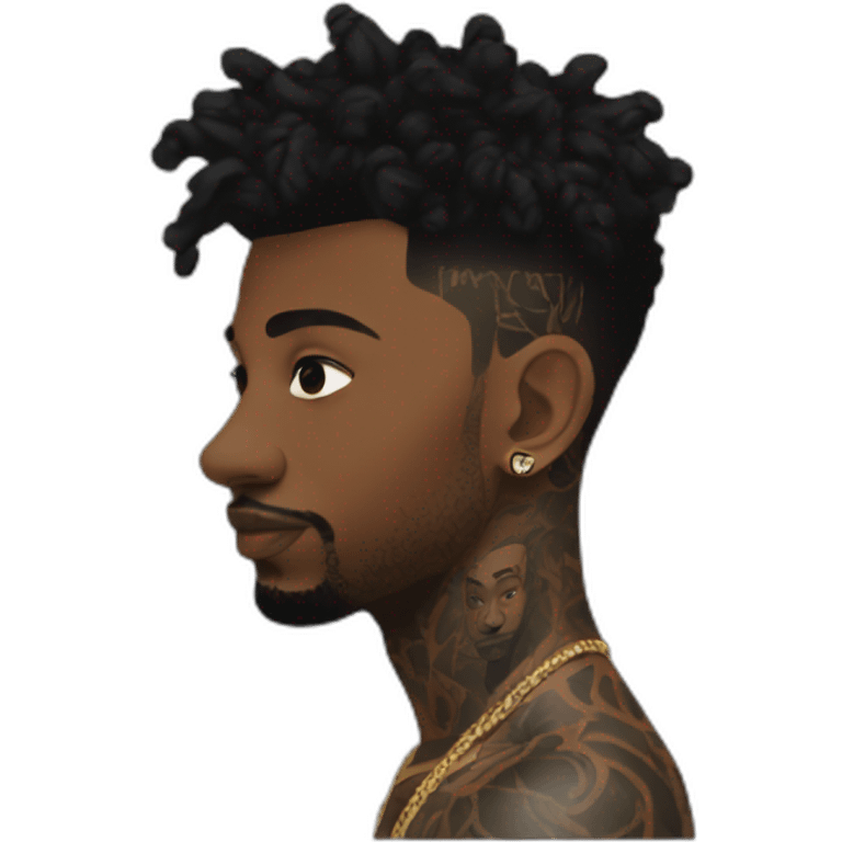 21 savage with his tatoos emoji