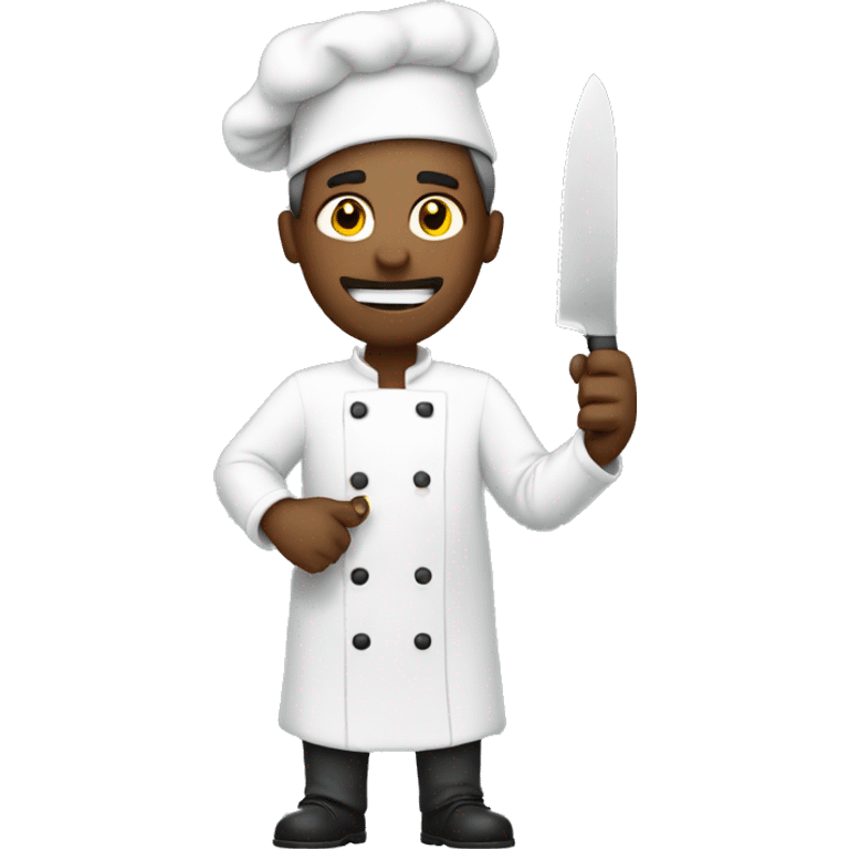 A male cook covering his face and holding a knife emoji