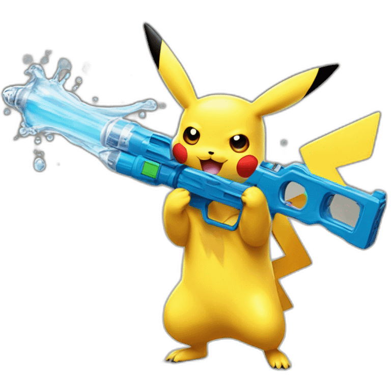 pikachu with a watergun emoji