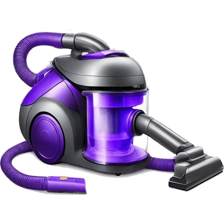 streamlined purple dyson handheld vacuum cleaner emoji