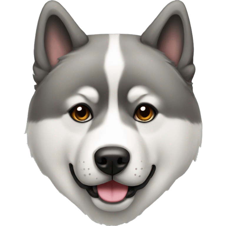 Gray American Akita  emoji