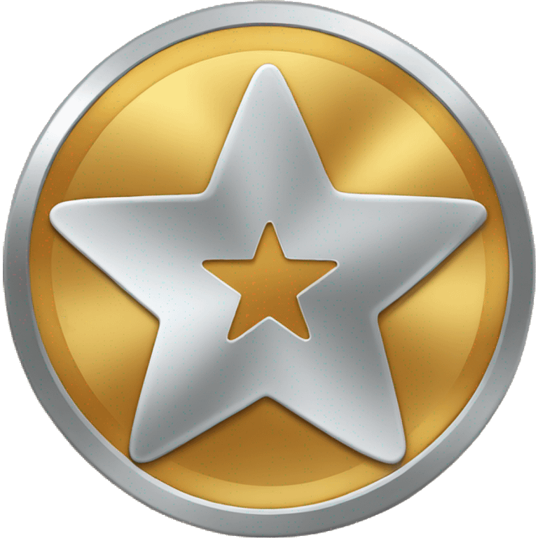 thick coin icon, star in center emoji