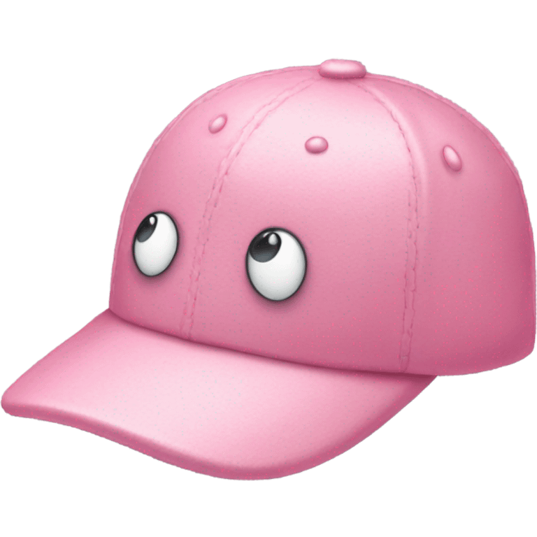 Cute pink baseball cap emoji