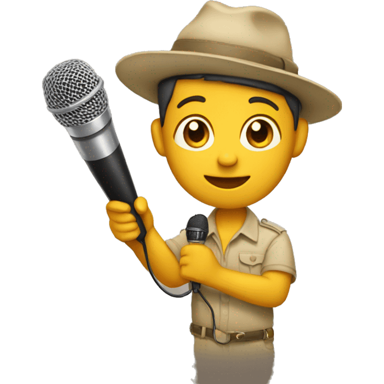 Safari holding microphone emoji