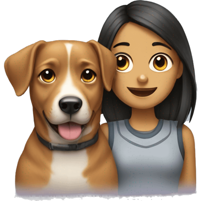 Dog and girl emoji