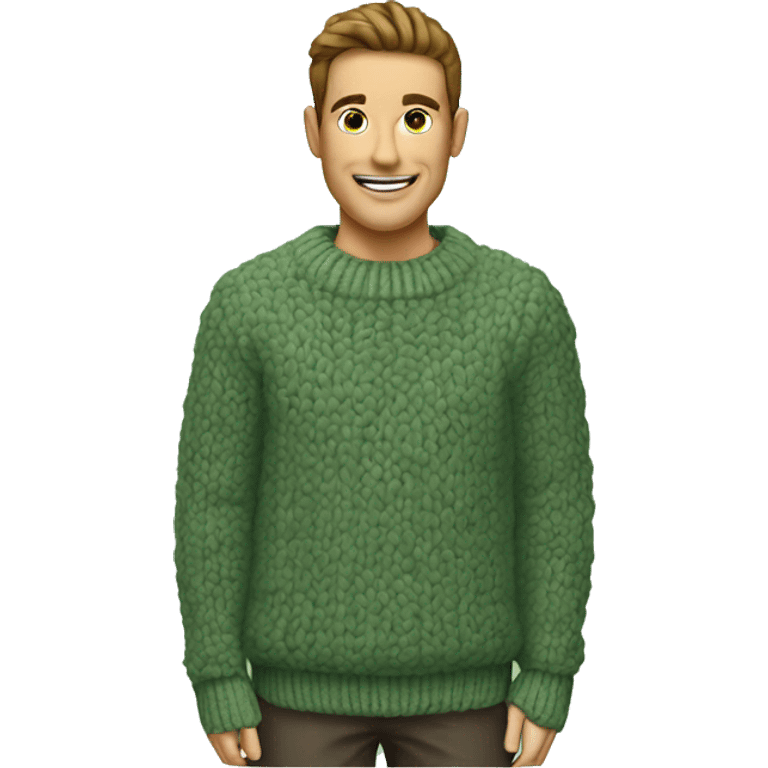 Sage green chunky knit sweater  emoji