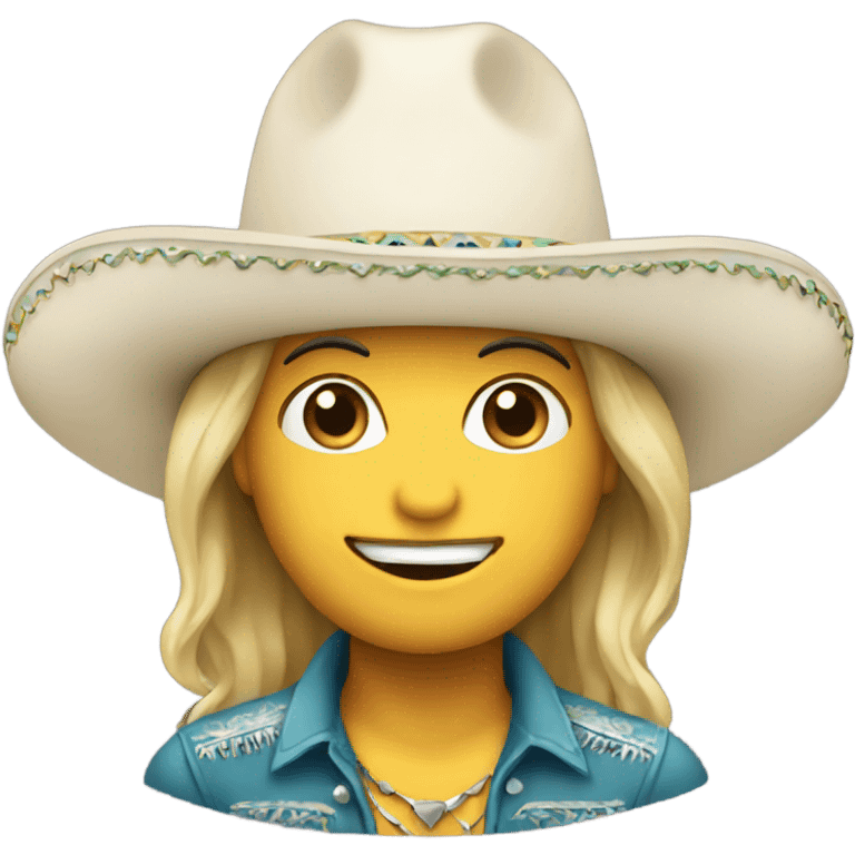 White Country singer with Mexican sombrero emoji