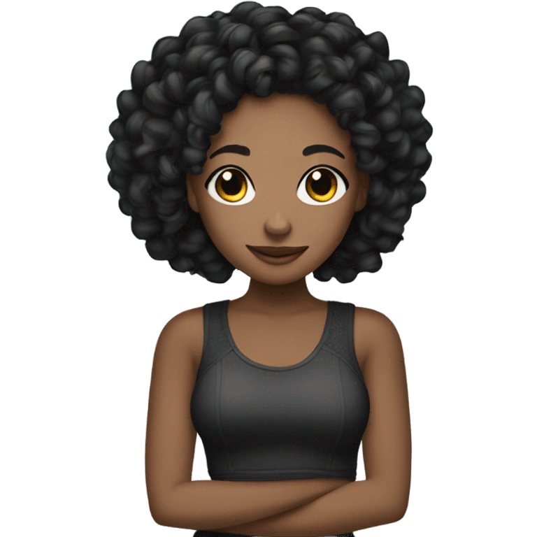  Pretty black girl with black braids and curls  emoji