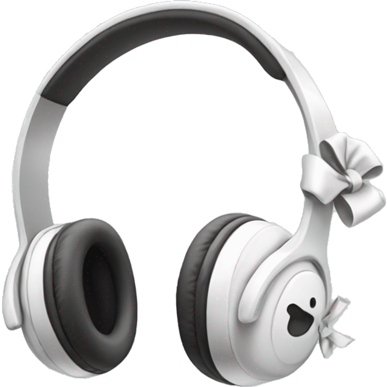 White headphones with bows emoji