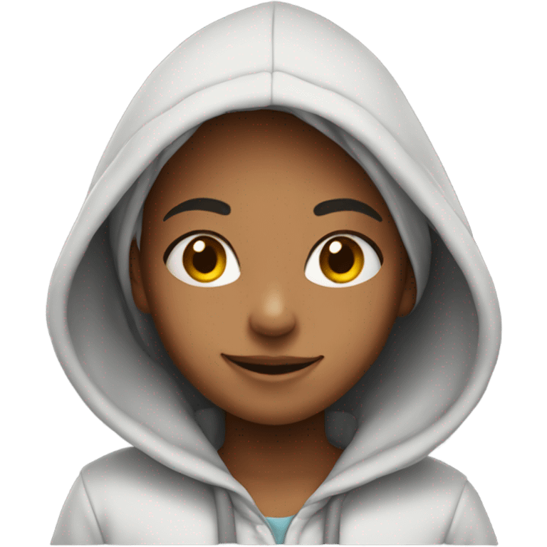 smiling girl in hoodie emoji