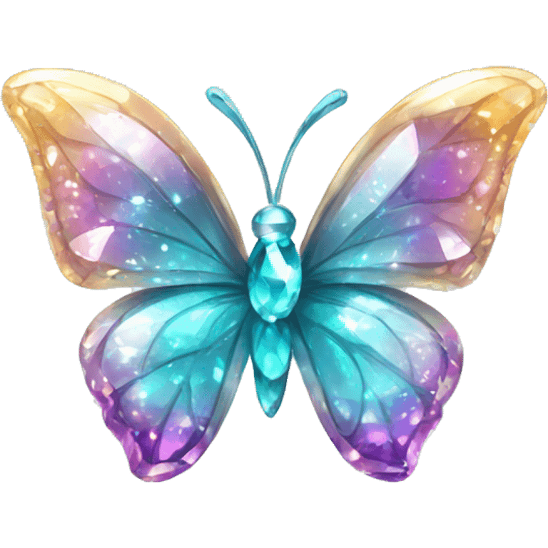 Shiny sparkly glass crystal butterfly emoji