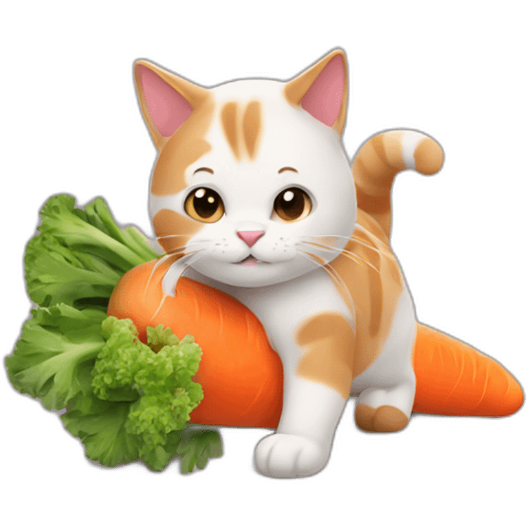 cat eating carrot emoji