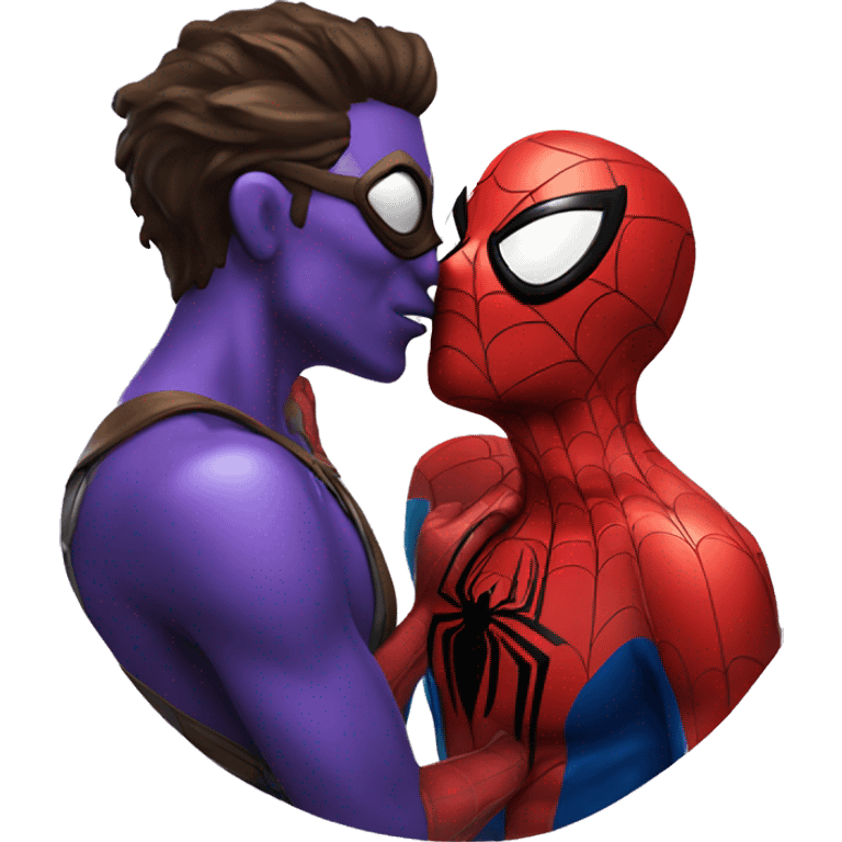 SpiderMan kissing widowmaker emoji