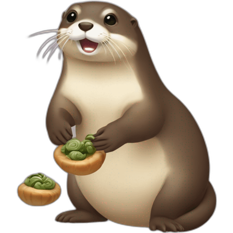 Loutre qui mange un escargot emoji