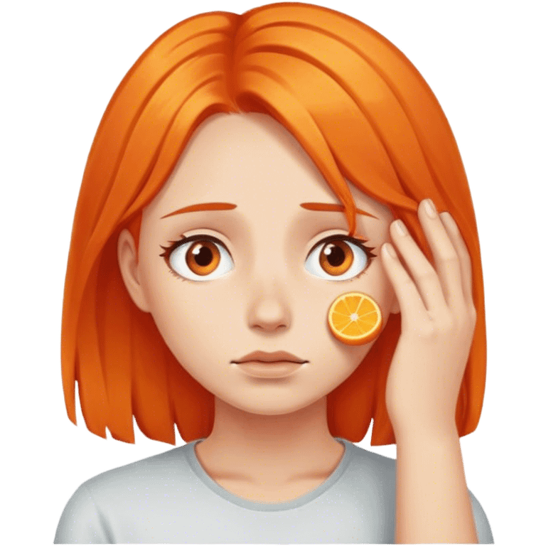 Girl with orange hair face-palm emoji