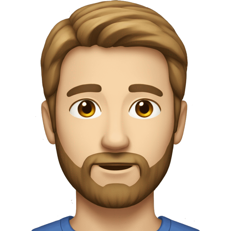 male caucasian 40 years low beard and brown hair emoji