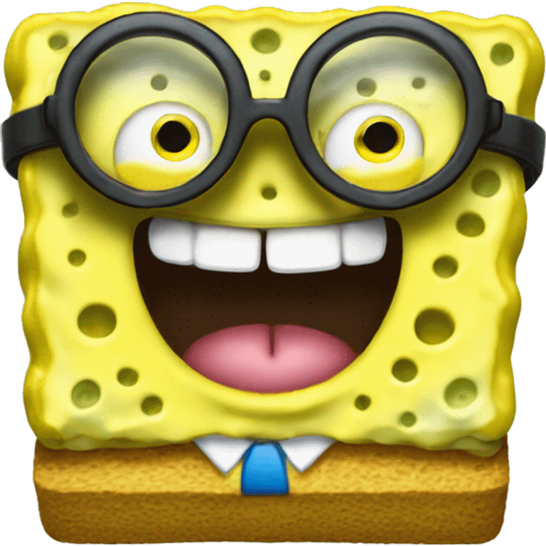 Sponge bob wit glasses emoji