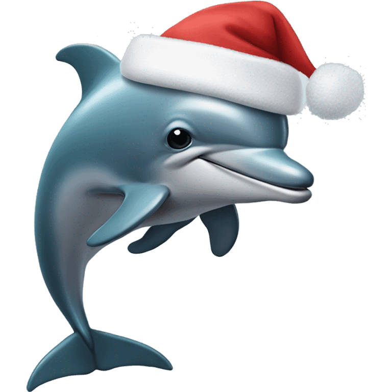 dolphin wearing santa hat emoji