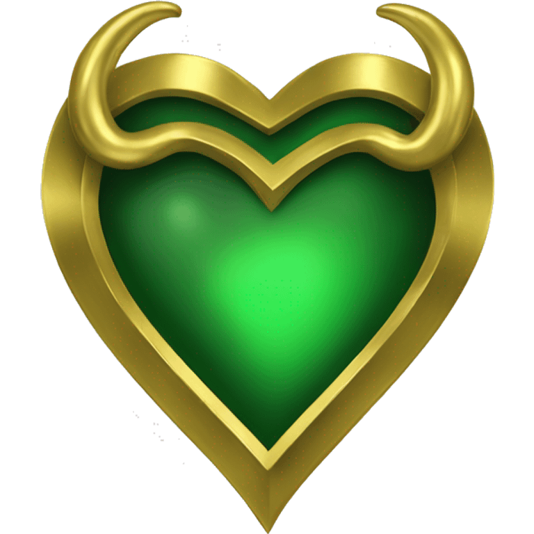 A Loki green heart with Gold edges  emoji