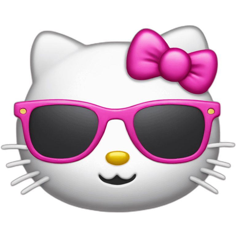 Hello kitty avec des lunettes de soleil emoji