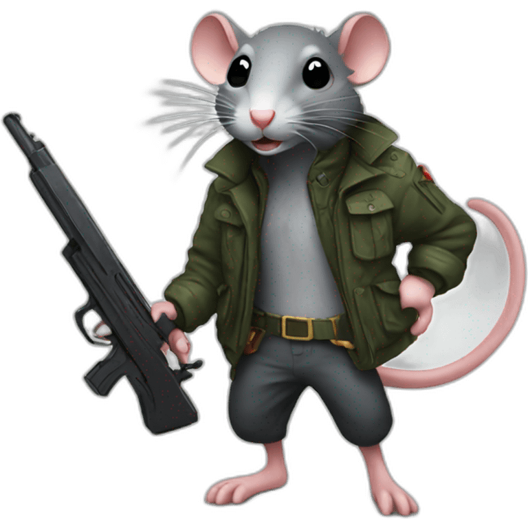 rat with a gun emoji