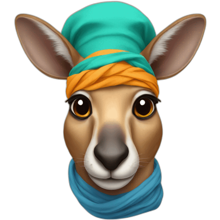 kangaroo in a turban emoji