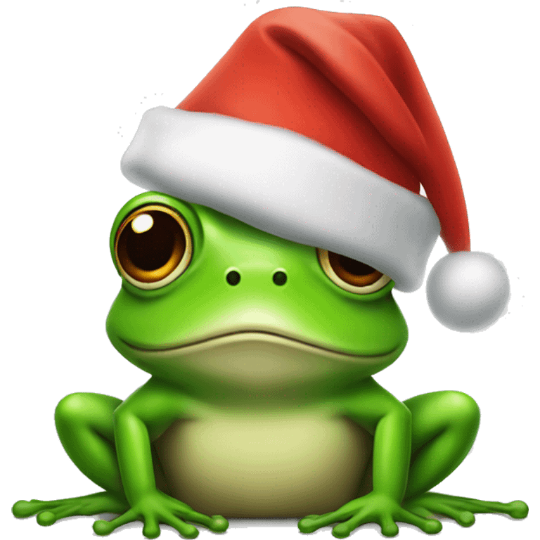 Frog in Christmas hat  emoji