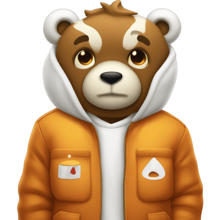 Foto de un personaje de fre fire con ropa de oso blanco emoji