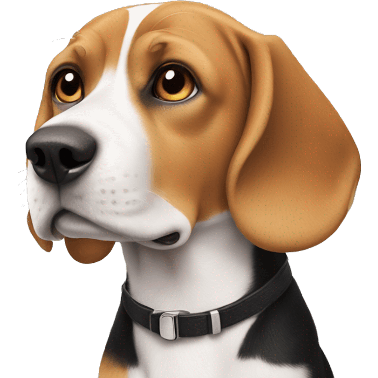 The beagle with pink spots on his nose and white spot on the right side of the muzzle  emoji