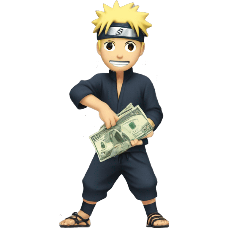 Naruto doing money spread  emoji