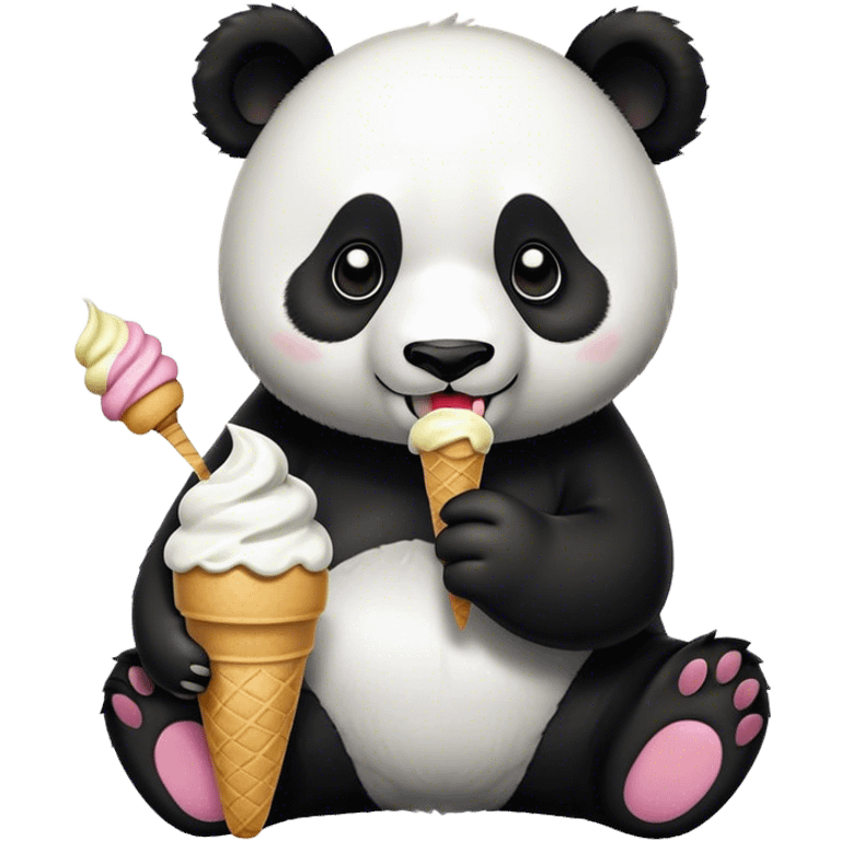 Panda eating ice cream emoji