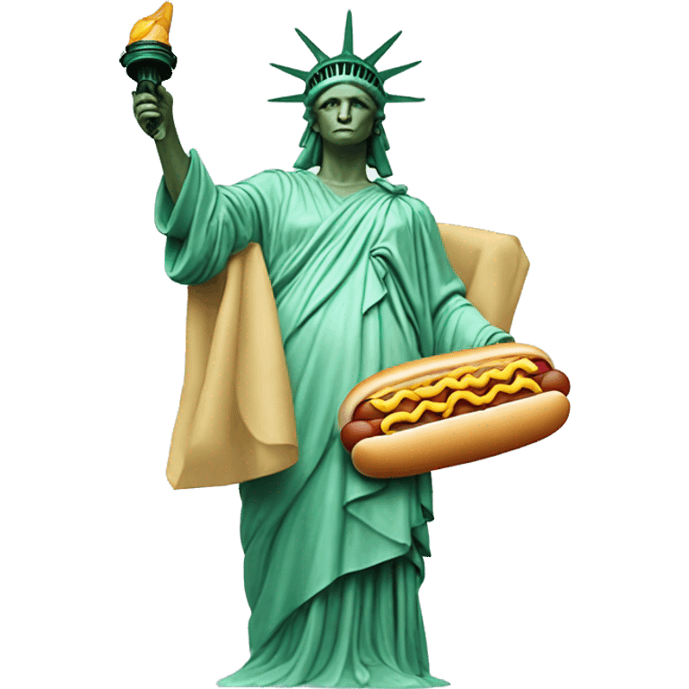 Statue of Liberty with hot dog  emoji