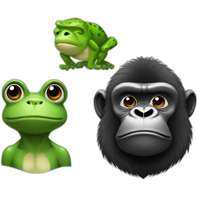 gorilla and frog pair emoji