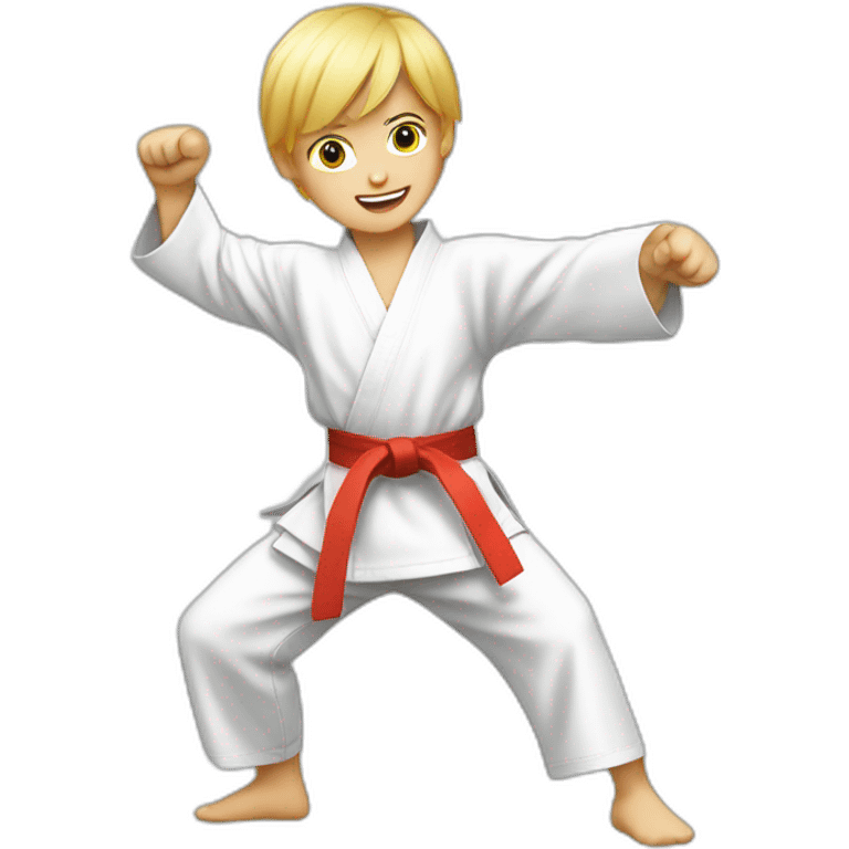 blond kid do karate emoji