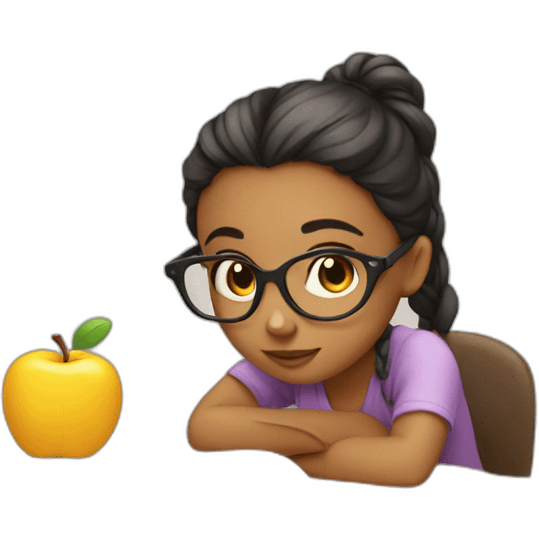 GIRL STUDYING CUTE emoji