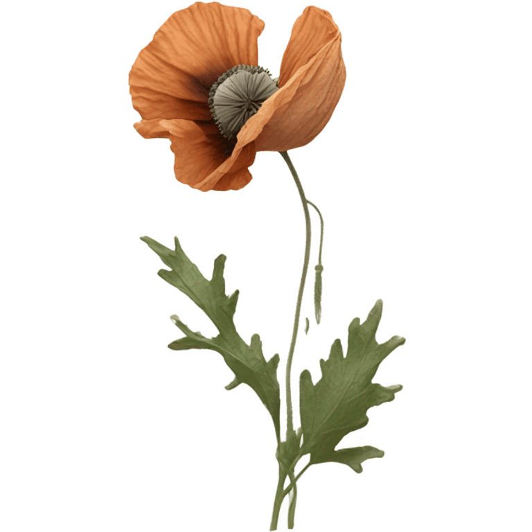 dead poppy flower emoji