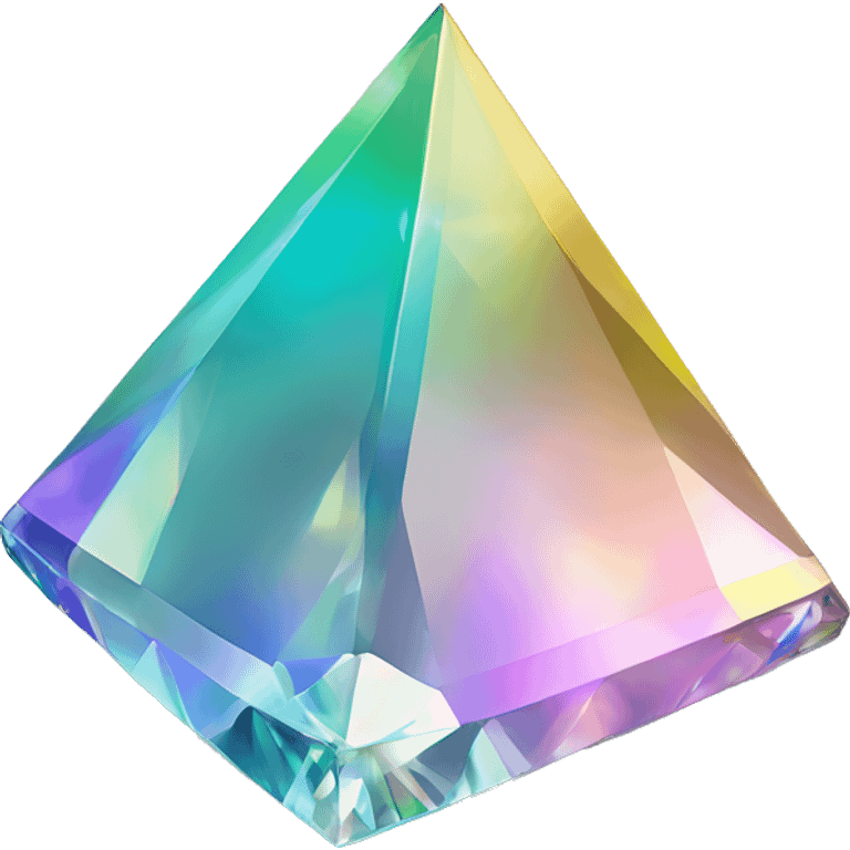 Pyramid-shaped 56-carat iridescent diamond crystal emoji