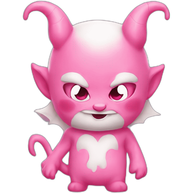 Cute devil pink white emoji